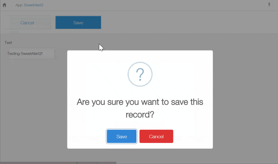 IMAGE: A Confirmation Dialog is Displayed When Saving a Record