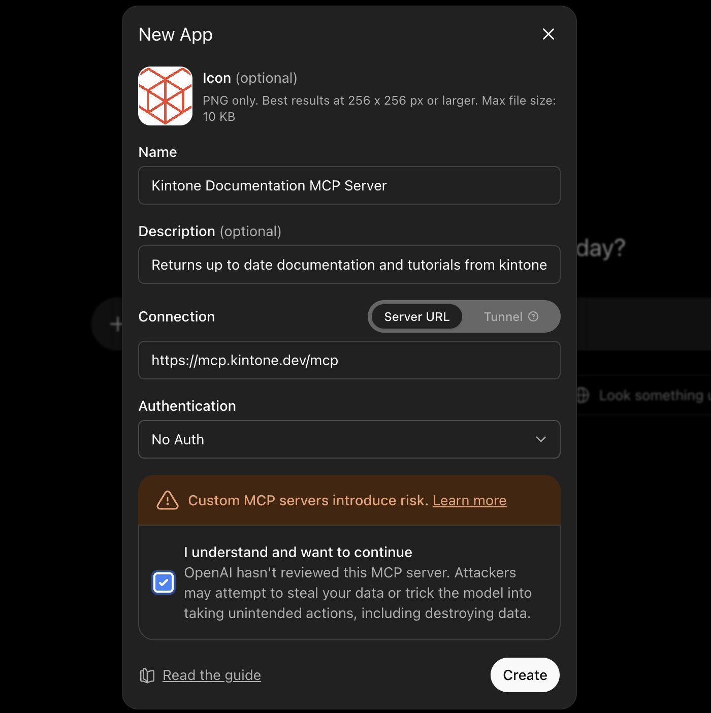 ChatGPT add custom app screen