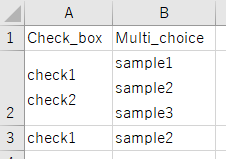 Screenshot: A correctly formatted CSV file opened in Excel.