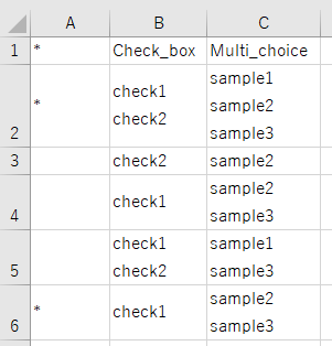Screenshot: A correctly formatted CSV file opened in Excel.
