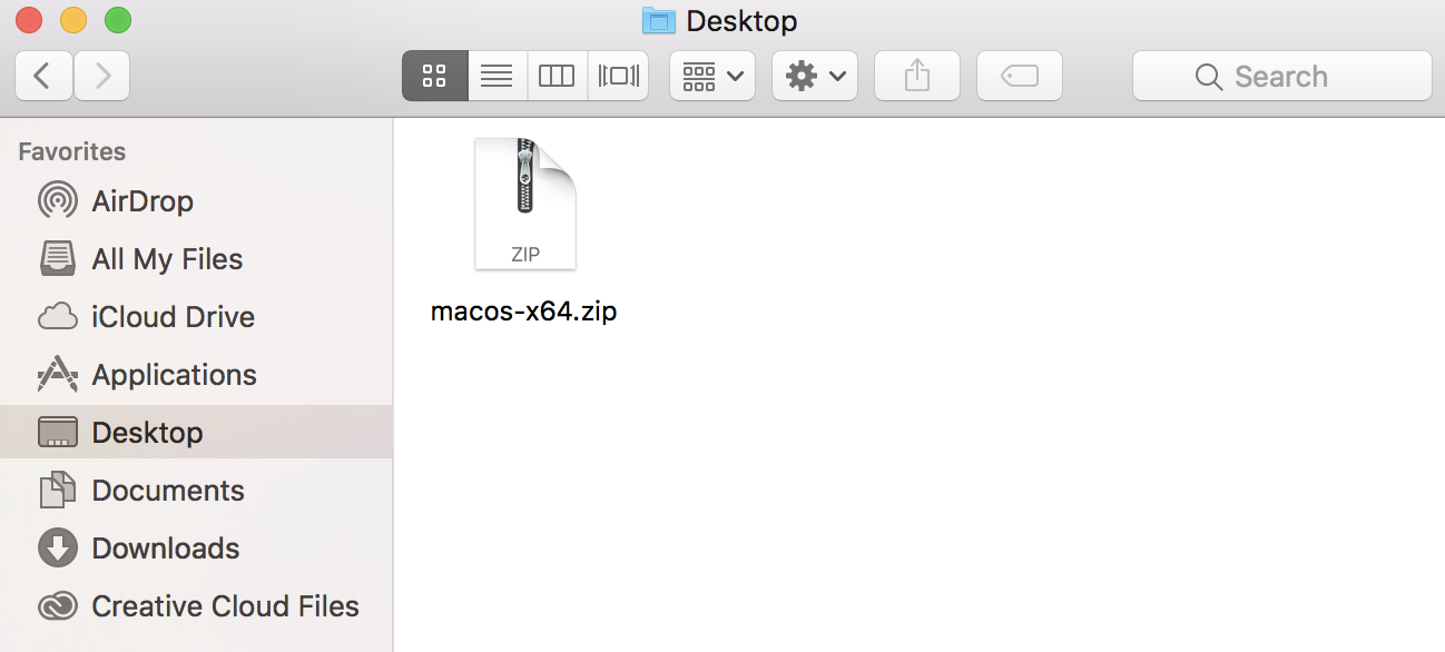 Screenshot: A user saving the executable file in Mac OS X.
