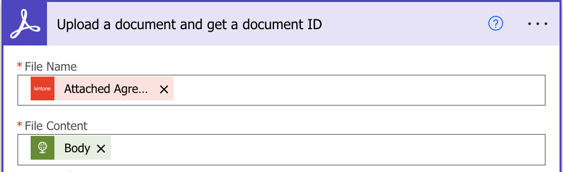 Screenshot: Options of the upload a document and get a document ID flow.