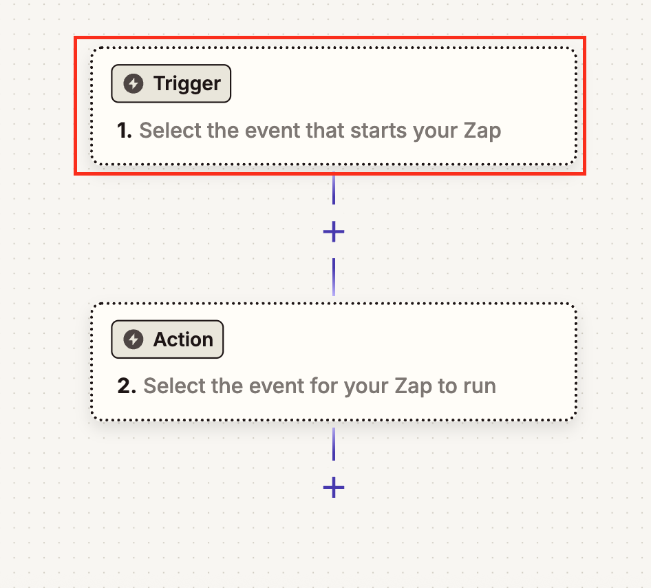 Screenshot: Creates a new event in Zapier.