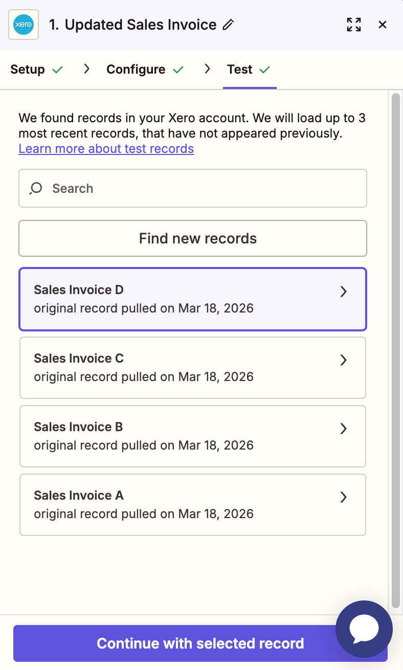 Screenshot: The Updated Sales Invoice Test trigger.
