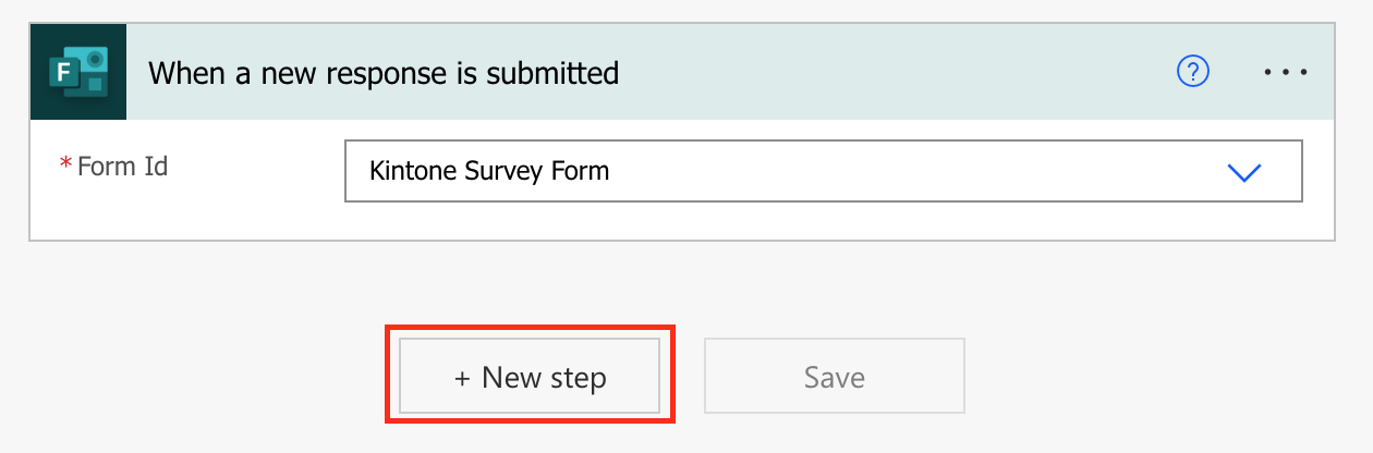 Screenshot: Add an action from + New Step button.