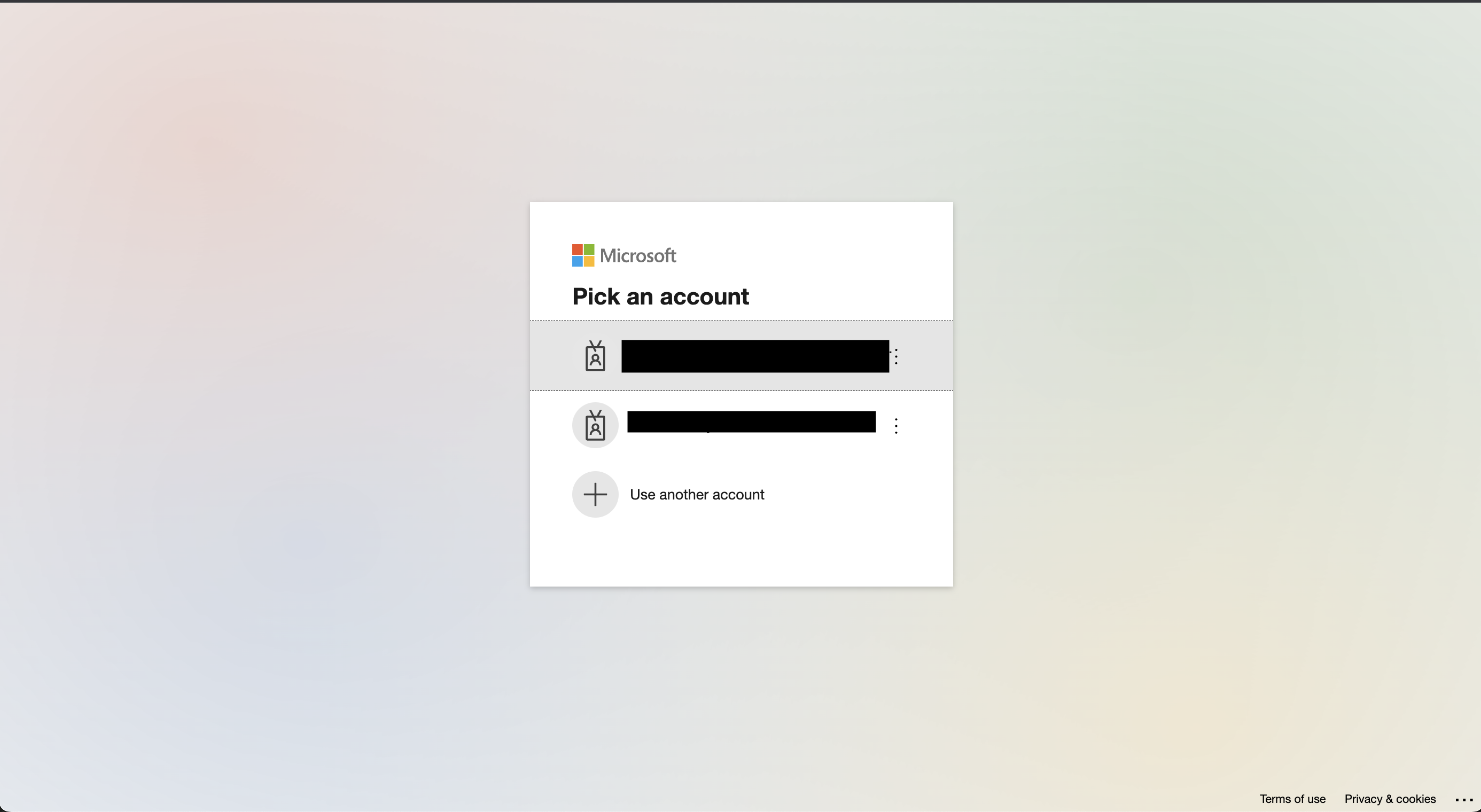 Screenshot: The login screen of Entra ID.