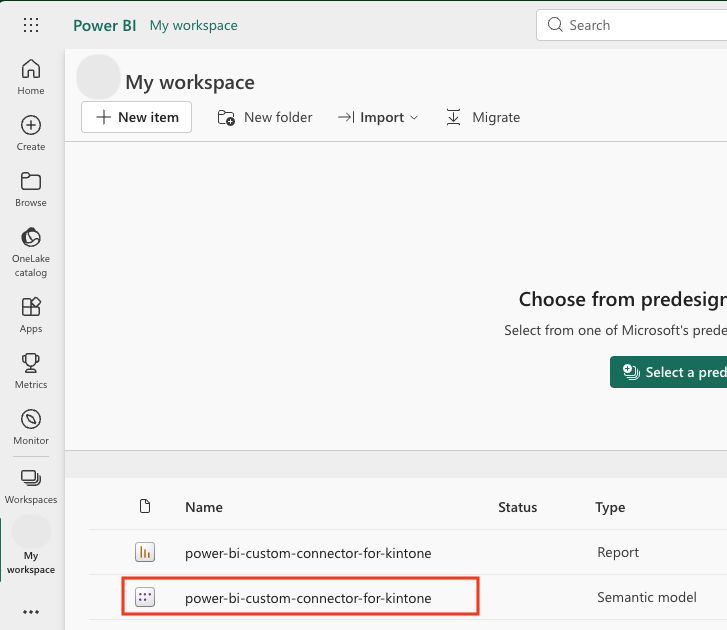 Screenshot: Power BI Service semantic model update screen