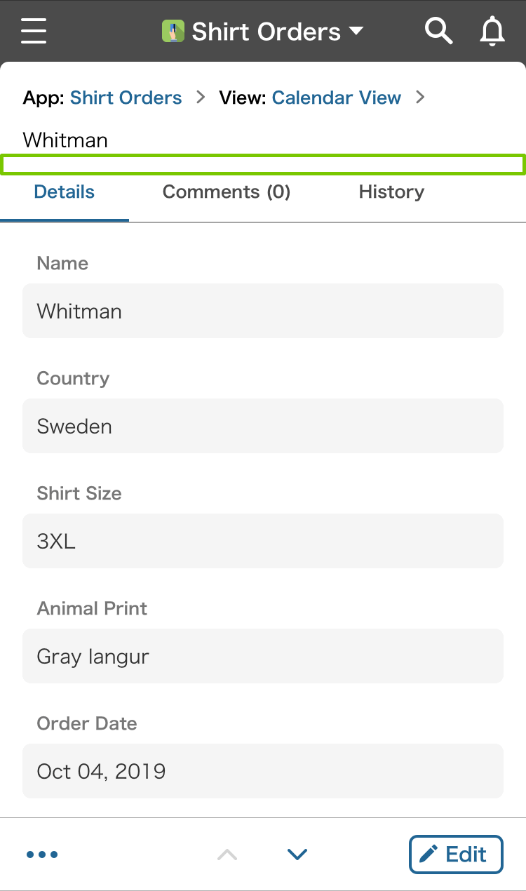 Record Details Page Screenshot