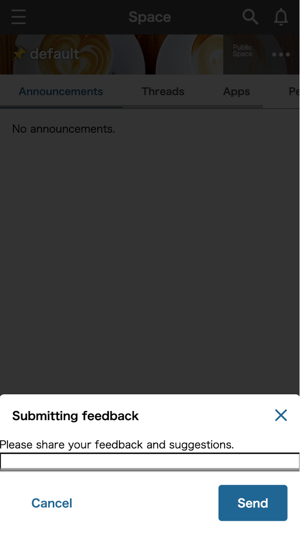 Screenshot: Bottom sheet displayed with a title, body text, OK button, Cancel button, and Close button